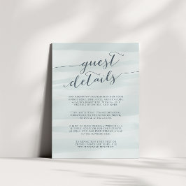 Chiffon Watercolor Guest Details Card | Meer Begleitkarte