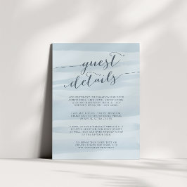 Chiffon Watercolor Guest Details Card | Sky Begleitkarte