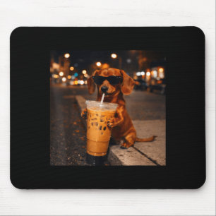 Chihua lustiger Dachshund, der Kaffee-Liebhaber tr Mousepad