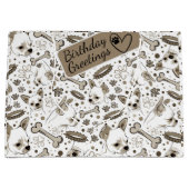 Chihuaha illustriertes nahtloses Muster Große Geschenktüte (Vorderseite)