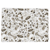 Chihuaha illustriertes nahtloses Muster Große Geschenktüte (Rückseite)