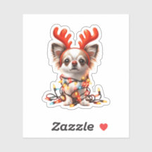 Chihuaha Reindeer Sticker