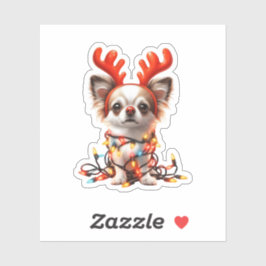 Chihuaha Reindeer Sticker