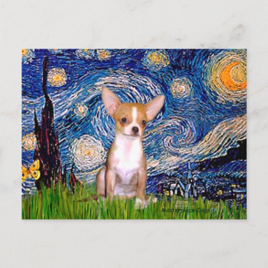 Chihuahua 1 - Starry Night Postkarte (Vorderseite)