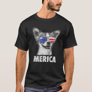 Chihuahua 4. Juli Merica Männer Frauen Amerikanisc T-Shirt