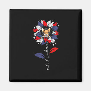 Chihuahua 4. Juli Sonnenblume Patriotic Magnet