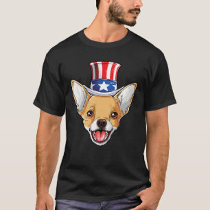 Chihuahua 4. Juli Uncle Sam Men Women American T-Shirt
