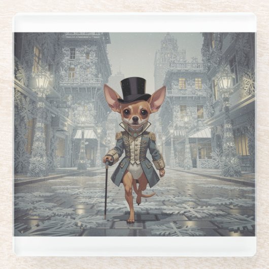 Chihuahua About Town In Paris Glasuntersetzer (Vorderseite)