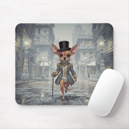 Chihuahua About Town In Paris Mousepad (Mit Mouse)