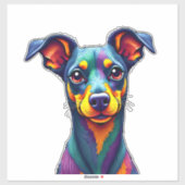 Chihuahua Abstract Painting Colour Cute Dog (1) Aufkleber (Blatt)