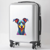 Chihuahua Abstract Painting Colour Cute Dog (1) Aufkleber (Koffer)