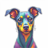 Chihuahua Abstract Painting Colour Cute Dog (1) Aufkleber (Vorderseite)