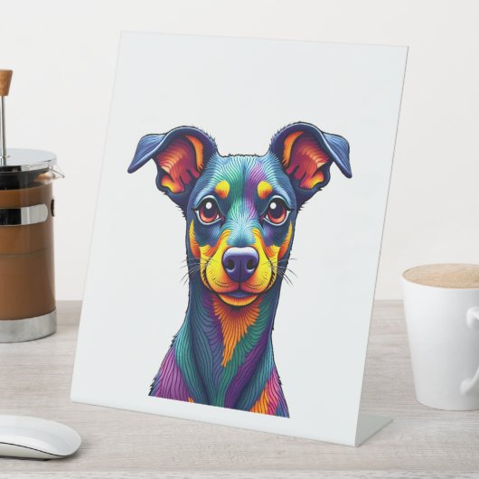 Chihuahua Abstract Painting Colour Cute Dog (1) Sockelschild (In Situ)