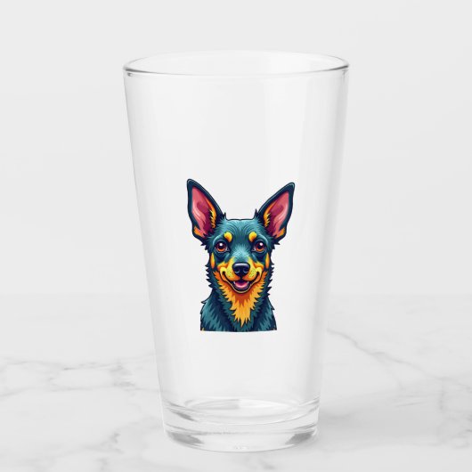 Chihuahua  Abstract Painting  Colour  Cute Dog (2) Glas (Vorderseite)