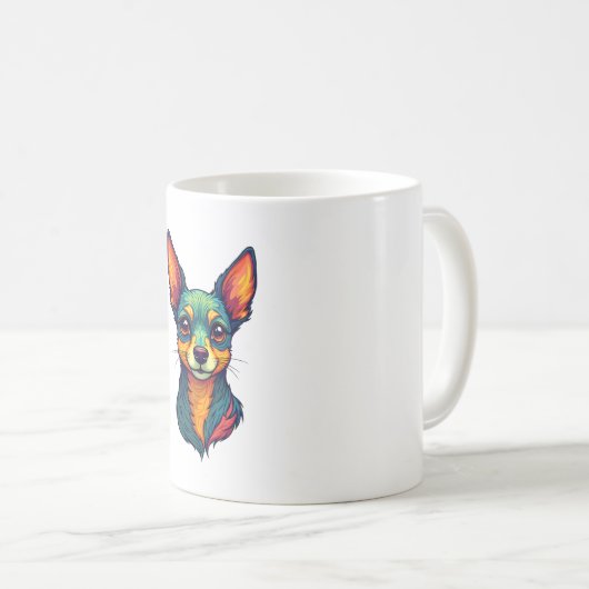 Chihuahua Abstract Painting Colour Cute Dog (4) Kaffeetasse (VorderseiteRechts)