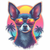 Chihuahua Abstract Painting Colour Cute Dog Cop Aufkleber (Vorderseite)
