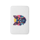 Chihuahua  Abstract Painting  Colour  Cute Dog Cop Badematte (Vorderseite Vertikal)