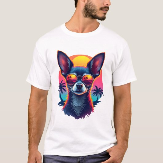 Chihuahua  Abstract Painting  Colour  Cute Dog Cop T-Shirt (Vorderseite)