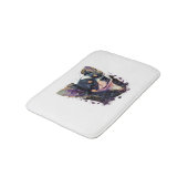 Chihuahua Abstrakte Malerei Farbe Niedlicher Hund Badematte (Schrägansicht)