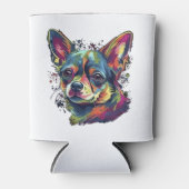 Chihuahua Abstrakte Malerei Farbe Niedlicher Hund Dosenkühler (Vorderseite)
