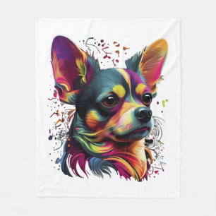 Chihuahua Abstrakte Malerei Farbe Niedlicher Hund Fleecedecke