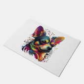 Chihuahua Abstrakte Malerei Farbe Niedlicher Hund Fußmatte (Schrägansicht)