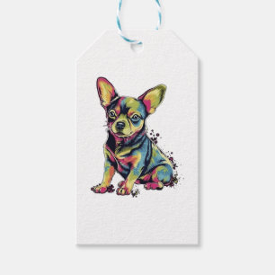 Chihuahua Abstrakte Malerei Farbe Niedlicher Hund Geschenkanhänger