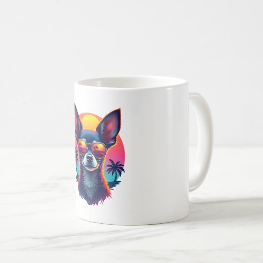 Chihuahua Abstrakte Malerei Farbe Niedlicher Hund  Kaffeetasse (VorderseiteRechts)
