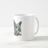 Chihuahua Abstrakte Malerei Farbe Niedlicher Hund Kaffeetasse (VorderseiteRechts)