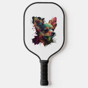 Chihuahua Abstrakte Malerei Farbe Niedlicher Hund Pickleball Schläger
