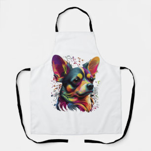 Chihuahua Abstrakte Malerei Farbe Niedlicher Hund Schürze