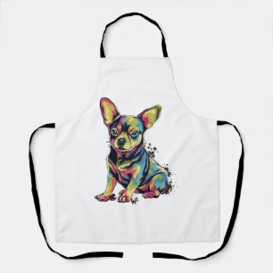 Chihuahua Abstrakte Malerei Farbe Niedlicher Hund Schürze