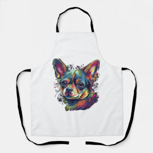 Chihuahua Abstrakte Malerei Farbe Niedlicher Hund Schürze