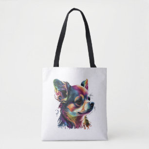 Chihuahua Abstrakte Malerei Farbe Niedlicher Hund Tasche