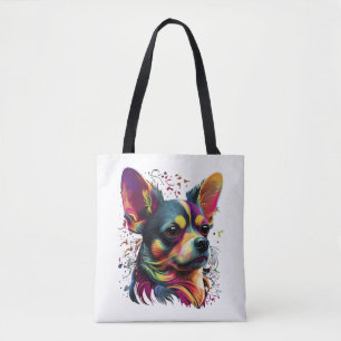 Chihuahua Abstrakte Malerei Farbe Niedlicher Hund Tasche