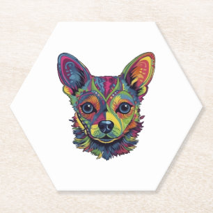 Chihuahua Abstrakte Malerei Farbe Niedlicher Hund Untersetzer