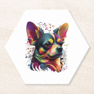 Chihuahua Abstrakte Malerei Farbe Niedlicher Hund Untersetzer