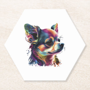 Chihuahua Abstrakte Malerei Farbe Niedlicher Hund Untersetzer