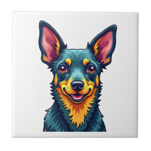 Chihuahua Abstrakte Malerei Farbe Süßer Hund (2 Fliese