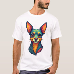 Chihuahua  Abstrakte Malerei  Farbe  Süßer Hund (4 T-Shirt