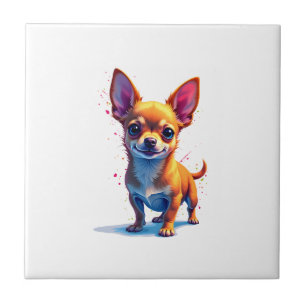 Chihuahua Abstrakte Malerei Farbe Süßer Hund Co Fliese