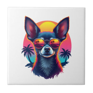 Chihuahua Abstrakte Malerei Farbe Süßer Hund Co Fliese