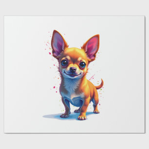 Chihuahua Abstrakte Malerei Farbe Süßer Hund Co Geschenkpapier