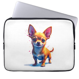 Chihuahua  Abstrakte Malerei  Farbe  Süßer Hund Co Laptopschutzhülle