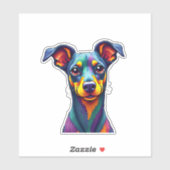 Chihuahua Abstrakte Malerfarbe Niedlicher Hund (1) Aufkleber (Blatt)