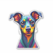 Chihuahua Abstrakte Malerfarbe Niedlicher Hund (1) Aufkleber (Vorderseite)