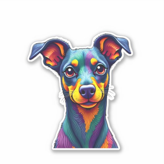 Chihuahua Abstrakte Malerfarbe Niedlicher Hund (1) Aufkleber (Vorderseite)