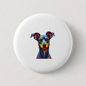 Chihuahua Abstrakte Malerfarbe Niedlicher Hund (1) Button (Vorderseite)