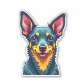 Chihuahua Abstrakte Malerfarbe Niedlicher Hund (2) Aufkleber (Vorderseite)