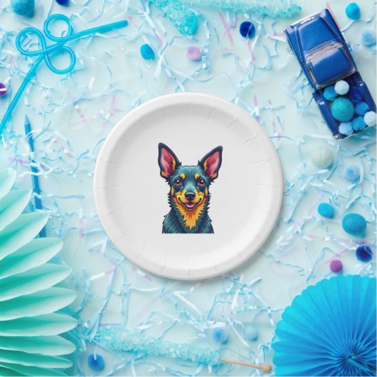 Chihuahua Abstrakte Malerfarbe Niedlicher Hund (2) Pappteller (Party)
